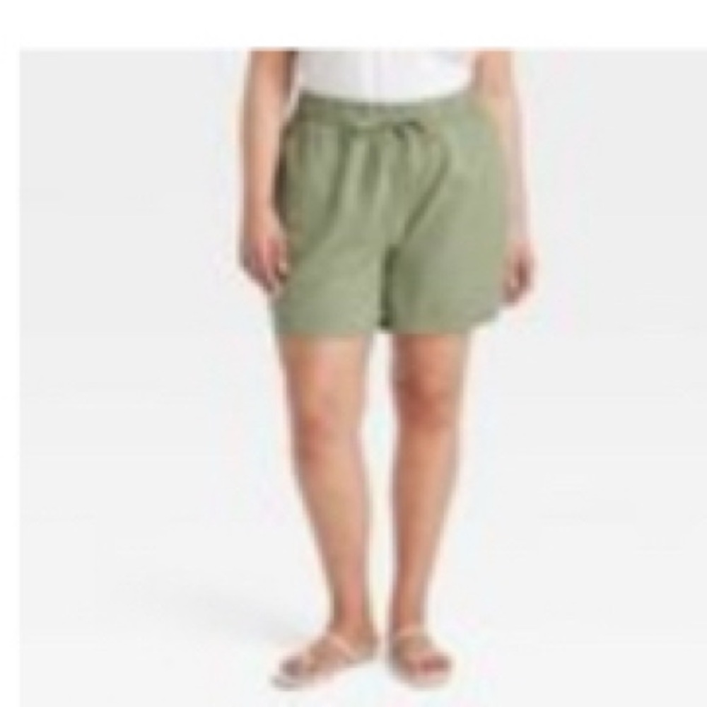 Ava & Viv High Waist Green Shorts Relaxed Fit